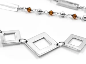 Collar Rombos y Rectángulos con bola de plata - Imagen 3